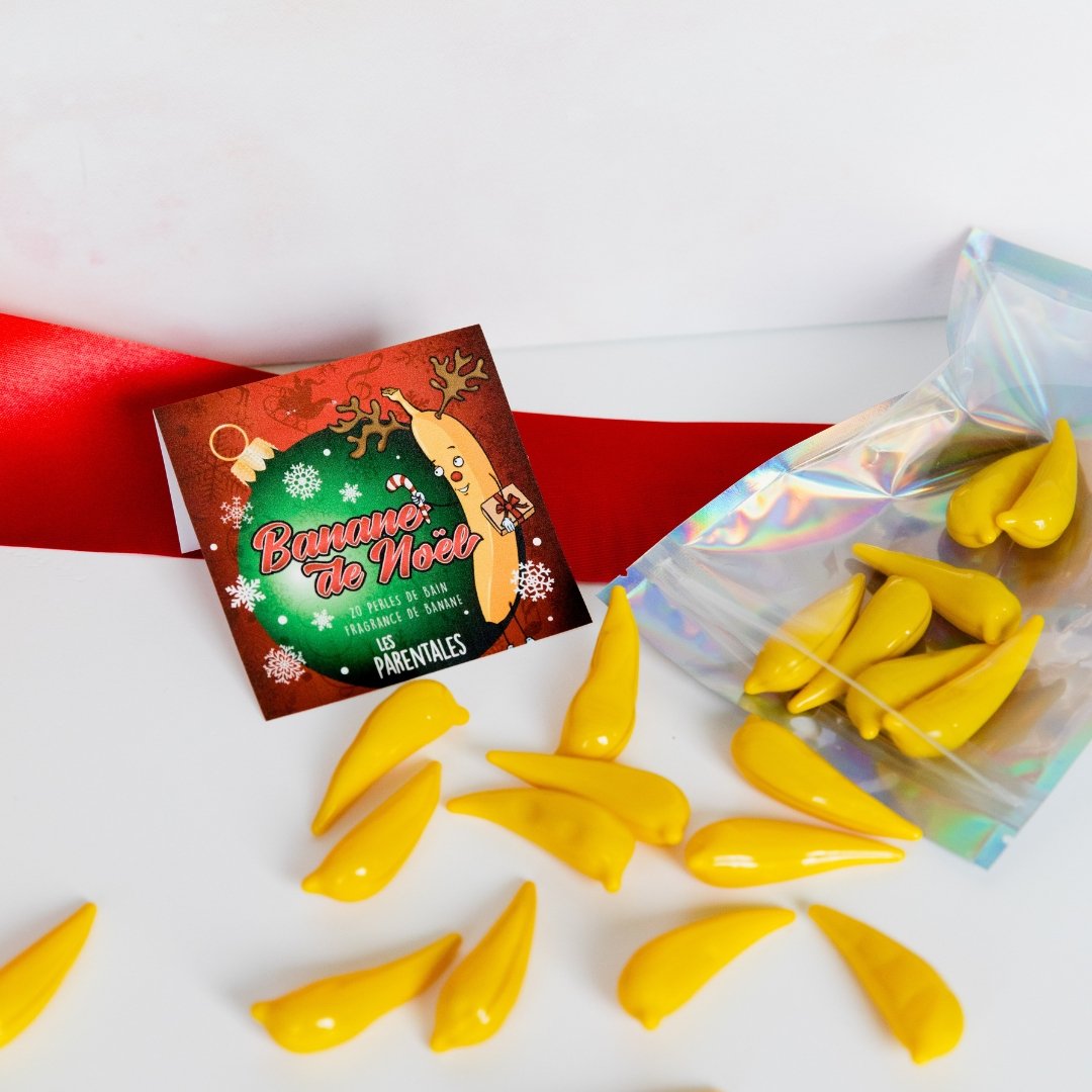 Perles de bain Banane de Noël pour enfants de Les Parentales - Les Parentales